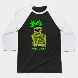 Skull and weed art Baseball T-Shirt